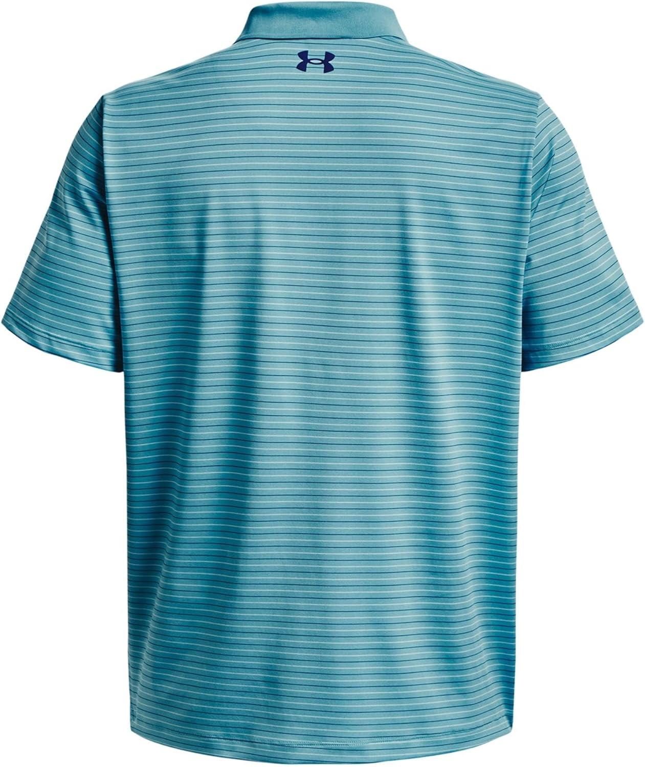 image:imageUnder Armour UnisexAdult Mens Ua Matchplay Stripe PoloGlacier Blue