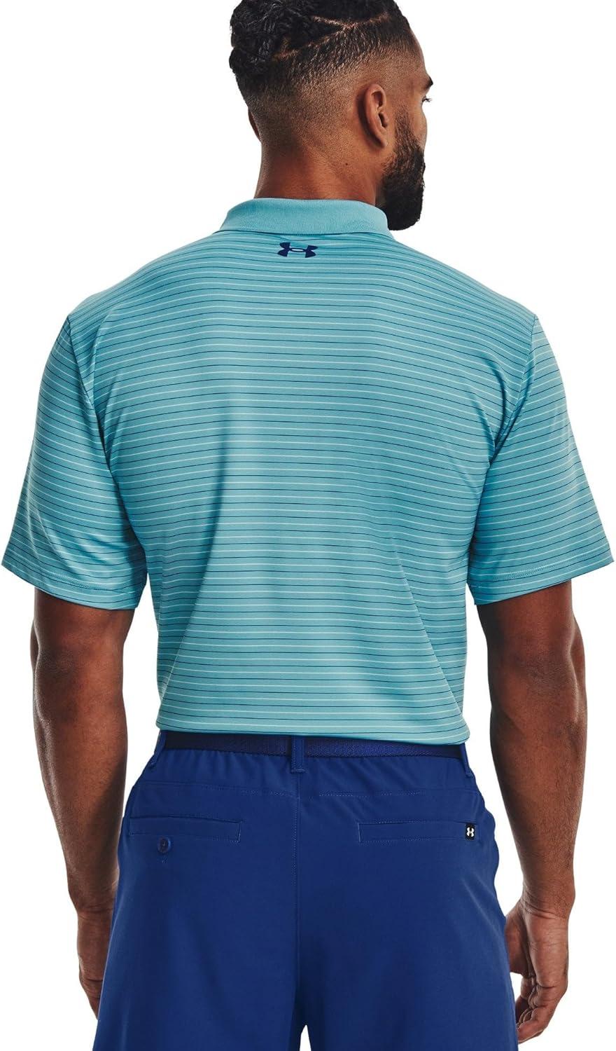 image:imageUnder Armour UnisexAdult Mens Ua Matchplay Stripe PoloGlacier Blue