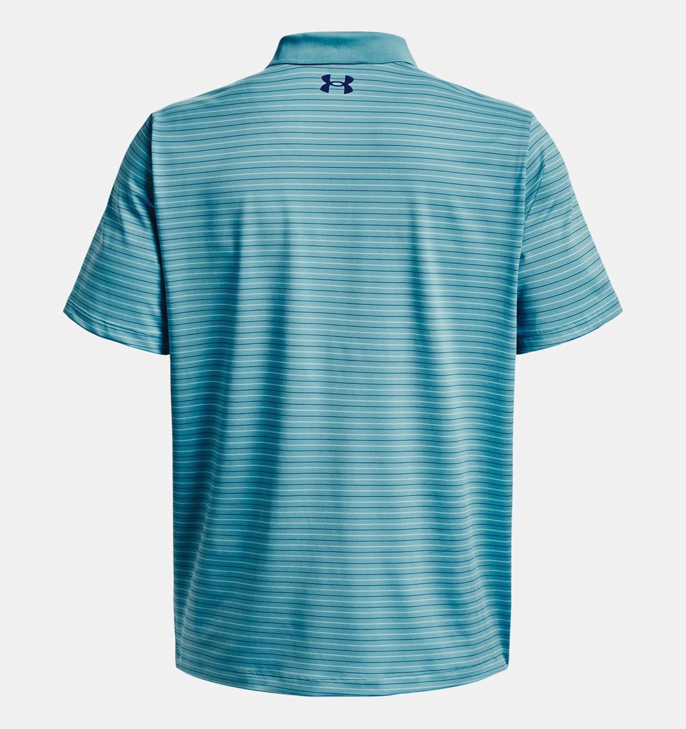 image:imageUnder Armour UnisexAdult Mens Ua Matchplay Stripe PoloGlacier Blue