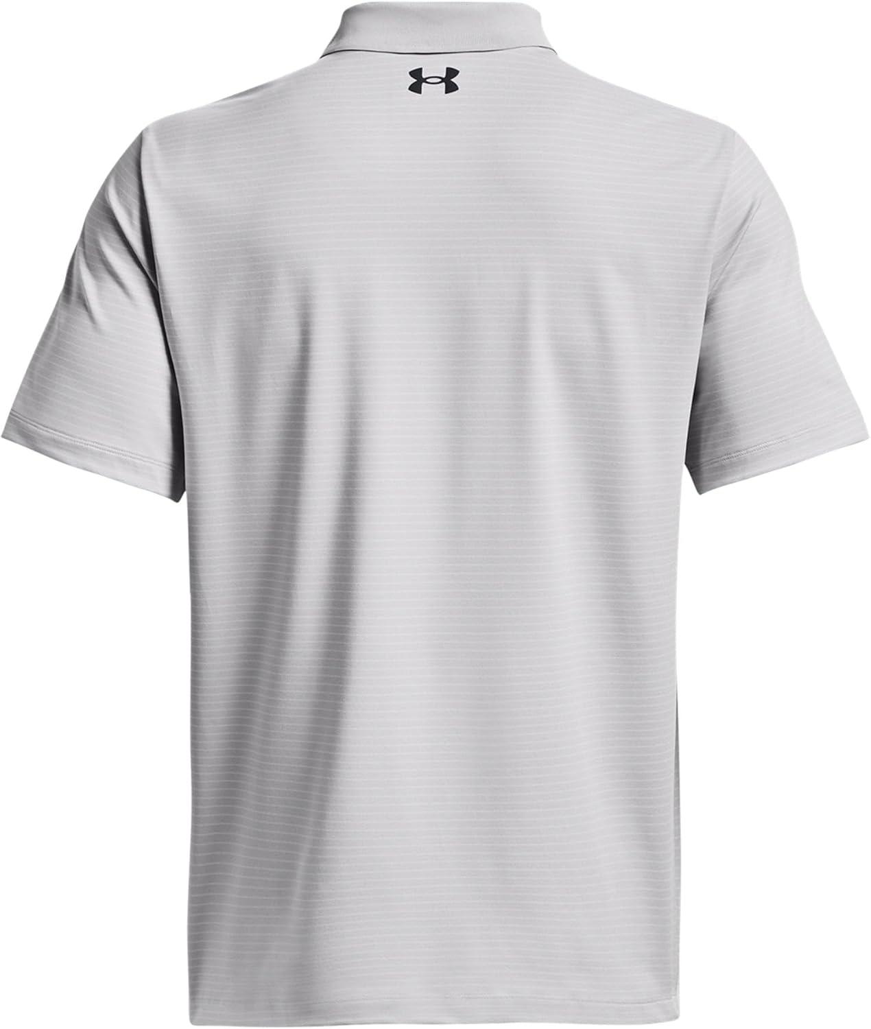 image:imageUnder Armour UnisexAdult Mens Ua Matchplay Stripe PoloHalo Gray White Pitch Gray