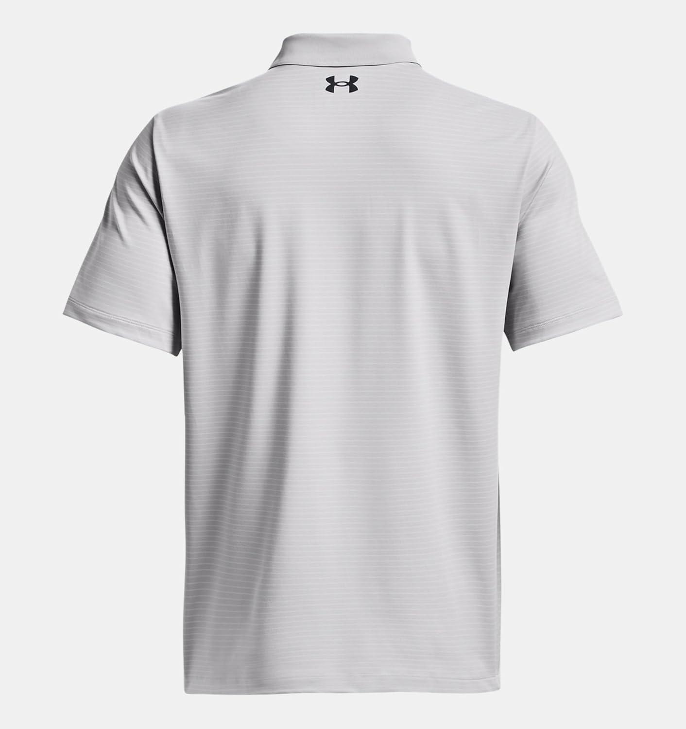 image:imageUnder Armour UnisexAdult Mens Ua Matchplay Stripe PoloHalo Gray White Pitch Gray