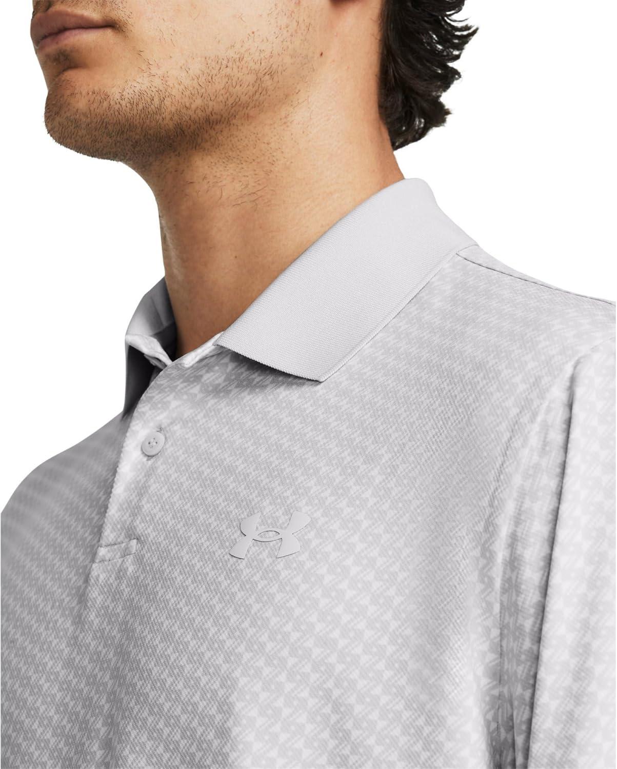 image:imageUnder Armour UnisexAdult Mens Ua Matchplay Stripe PoloHalo GrayWhiteHalo Gray