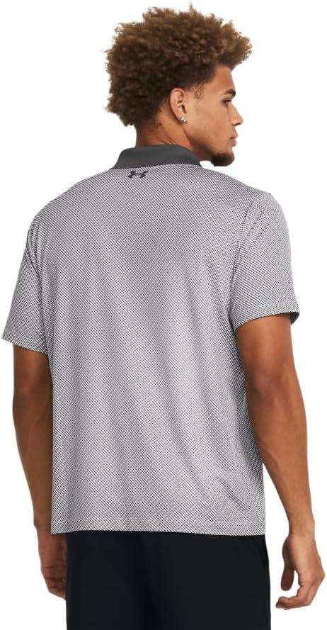 image:imageUnder Armour UnisexAdult Mens Ua Matchplay Stripe PoloWhite Halo Gray Castlerock