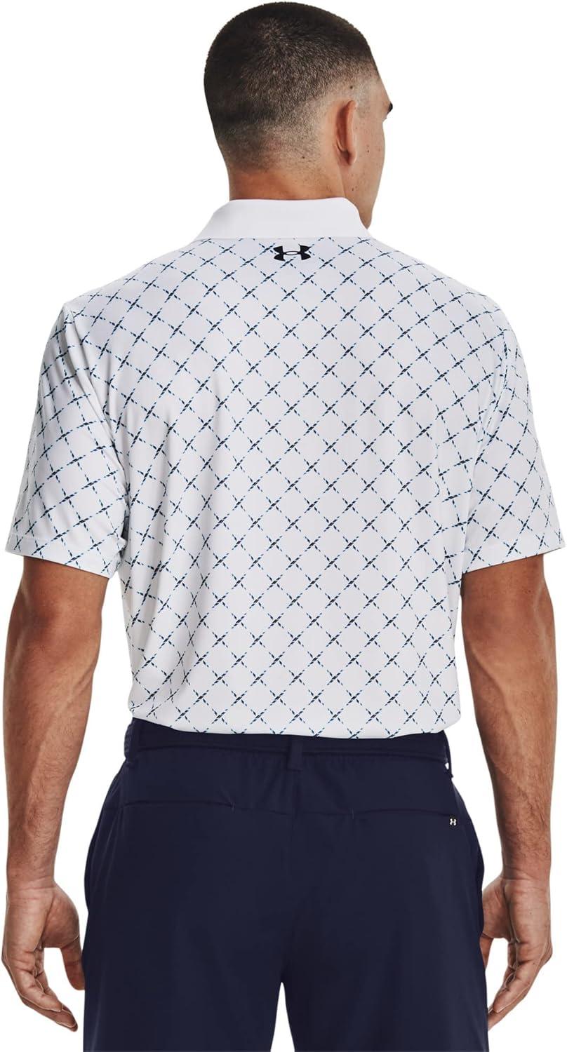 image:imageUnder Armour UnisexAdult Mens Ua Matchplay Stripe PoloWhiteCosmic BlueMidnight Navy