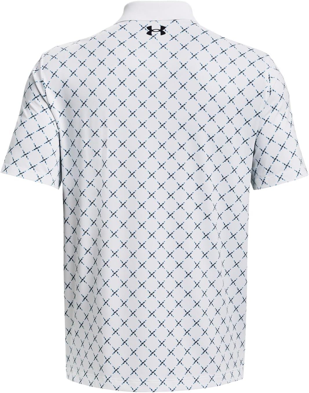 image:imageUnder Armour UnisexAdult Mens Ua Matchplay Stripe PoloWhiteCosmic BlueMidnight Navy