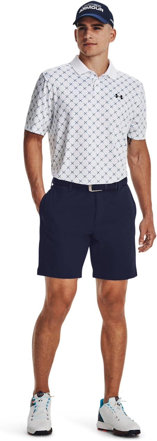 image:imageUnder Armour UnisexAdult Mens Ua Matchplay Stripe PoloWhiteCosmic BlueMidnight Navy