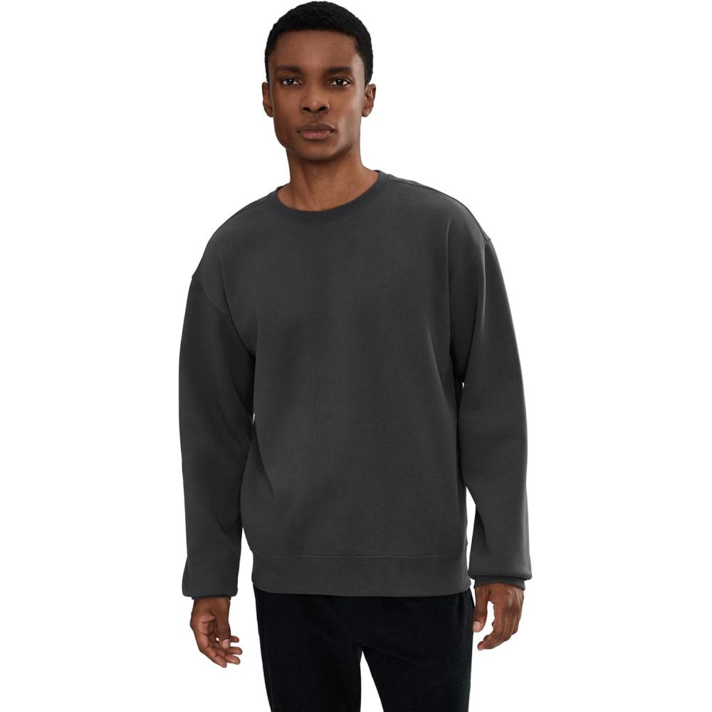 image:imageBeyond Yoga Mens LUXEFLEECE CREWNECK PULLOVERBlack Ash