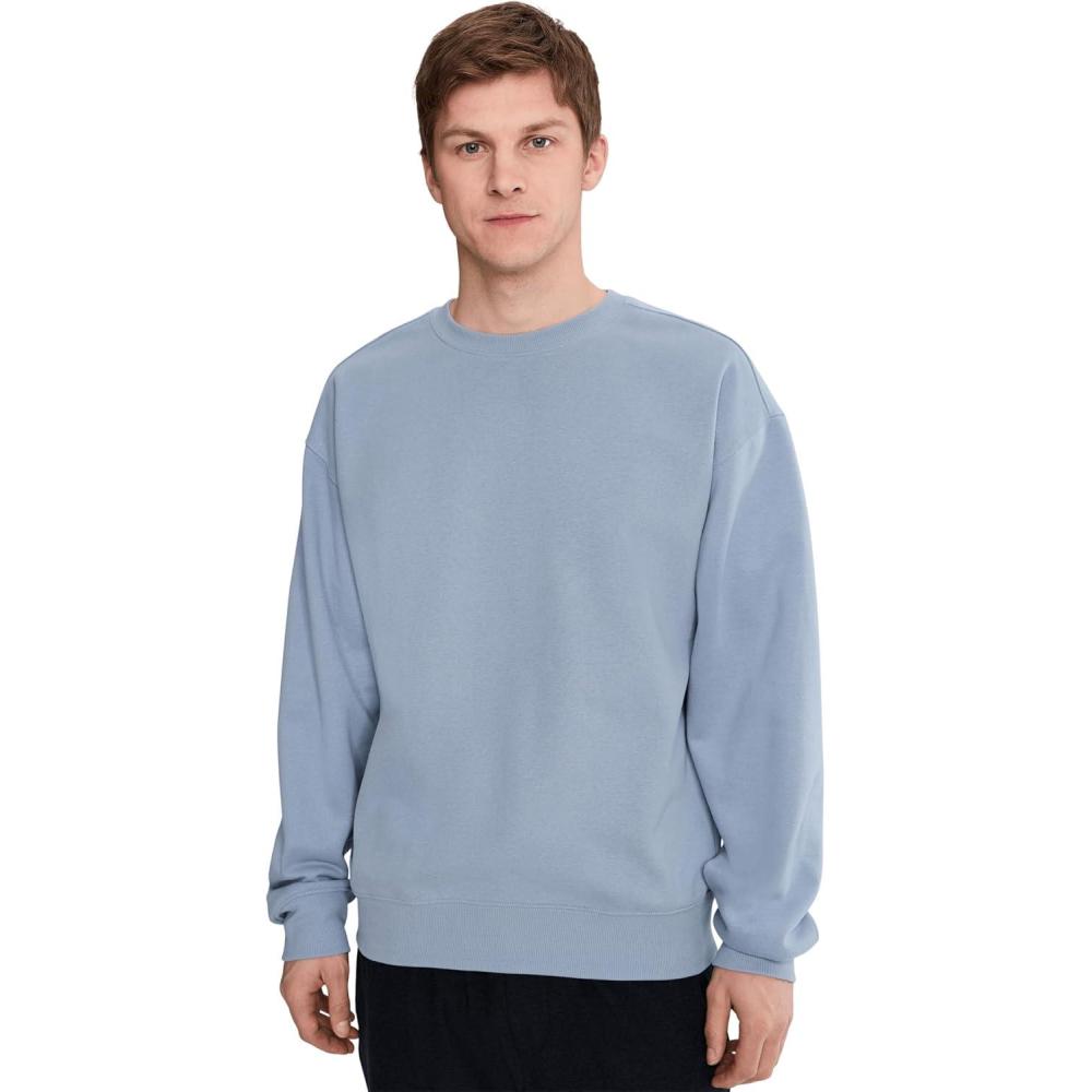 image:imageBeyond Yoga Mens LUXEFLEECE CREWNECK PULLOVERDusty Blue