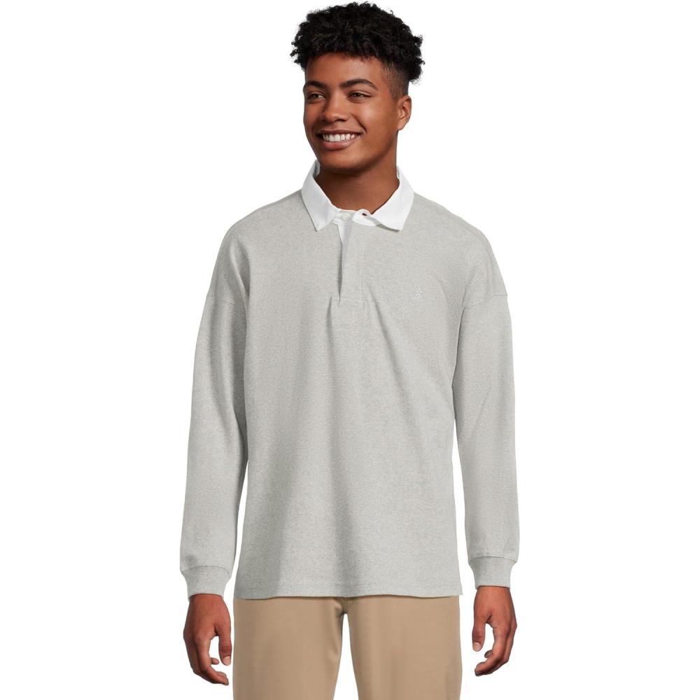 image:imageChubbies Mens The Simple Pleasure Rugby ShirtMedium Grey Heather