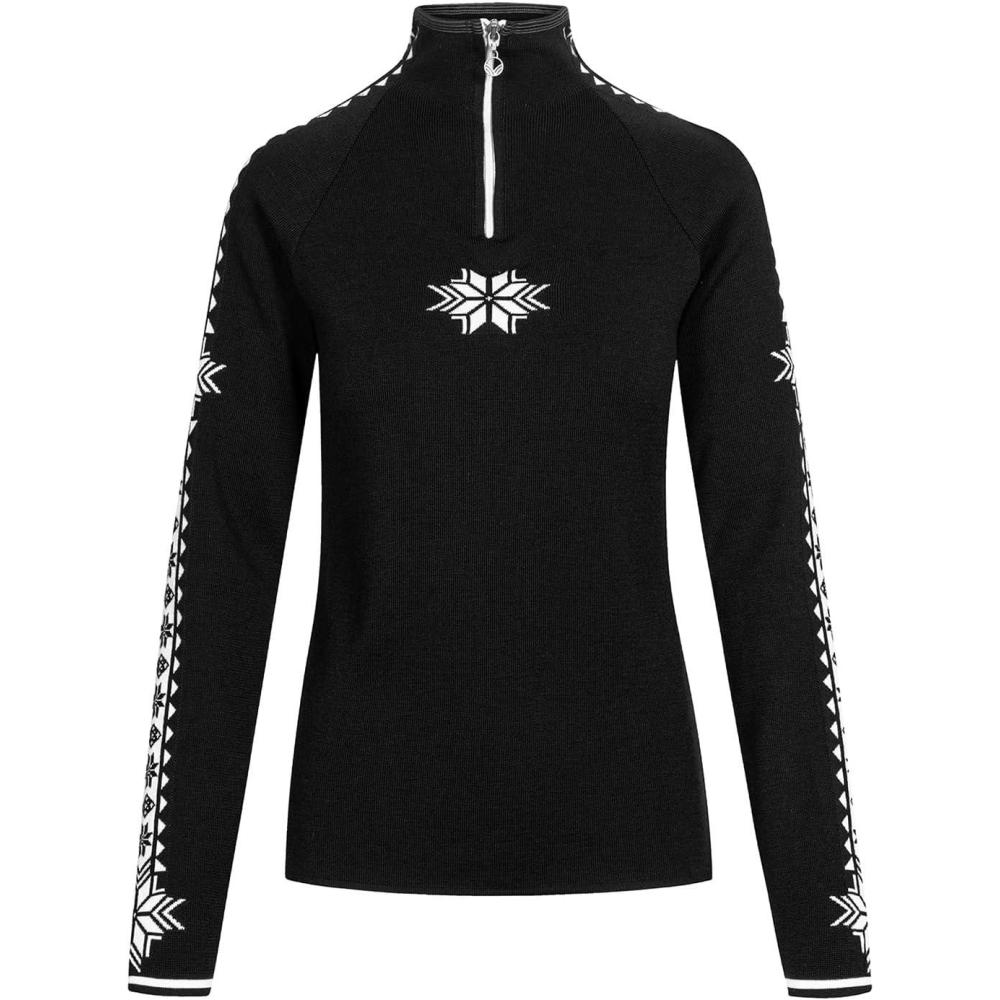image:imageDale of Norway 140th Anniversary Mens Sweater 100 Lightweight Wool Ski Sweater Mens Sweaters and PulloversBlack Offwhite