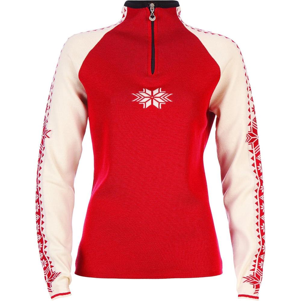image:imageDale of Norway 140th Anniversary Mens Sweater  100 Lightweight Wool Ski Sweater  Mens Sweaters and PulloversRaspberryOff WhiteNavy