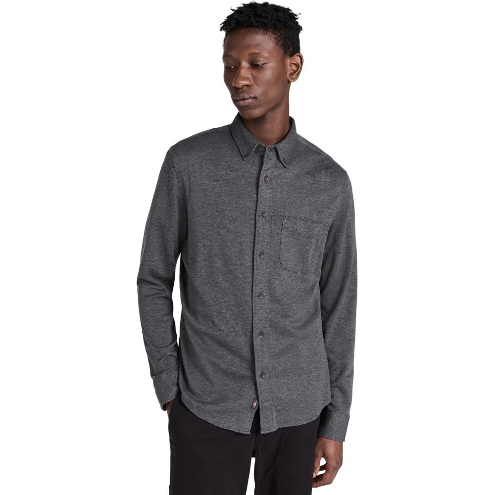 image:imageFaherty Mens Coastline Knit ShirtCharcoal Heather Twill