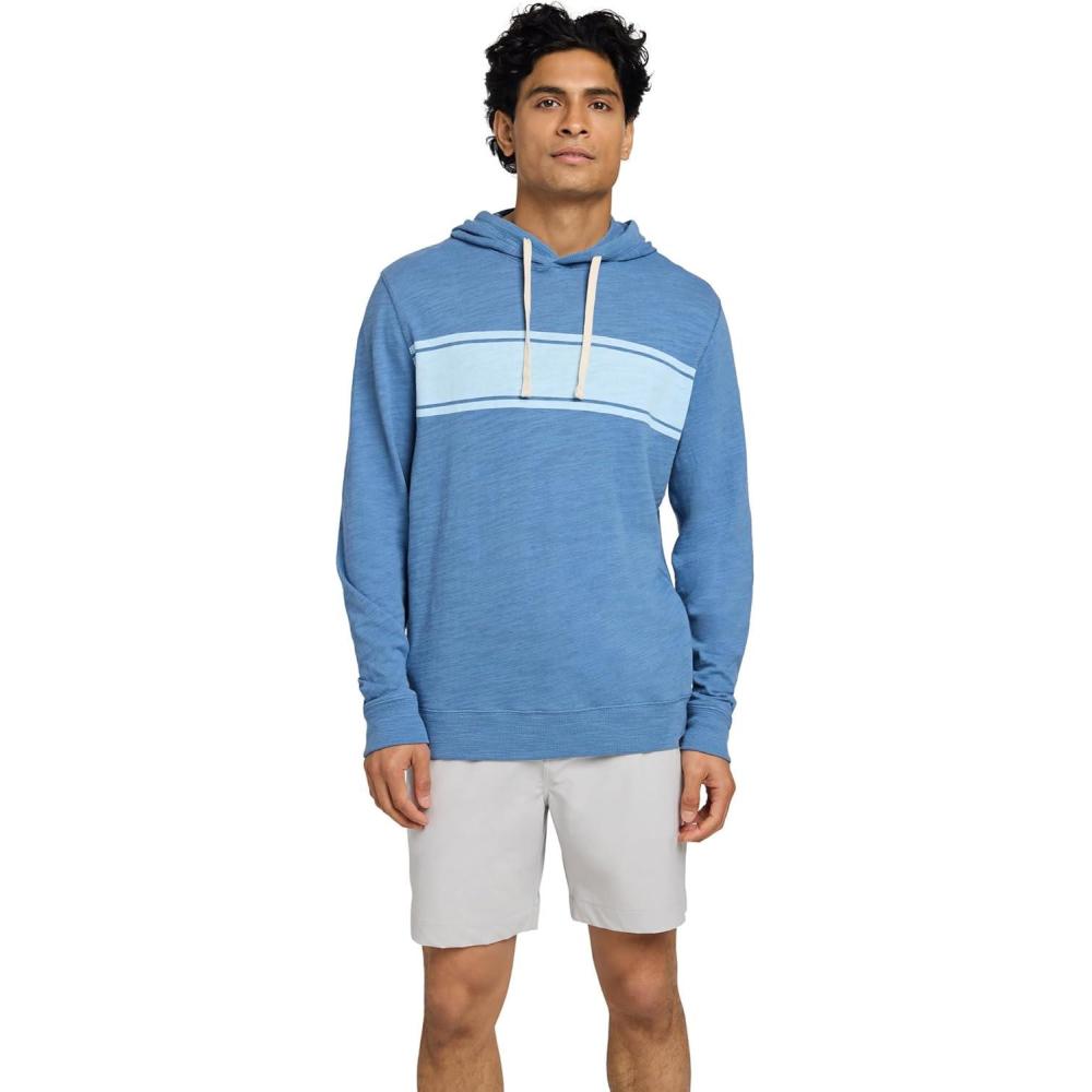 image:imageFaherty Mens Sunwashed Slub HoodieBlue Horizon Surf Stripe