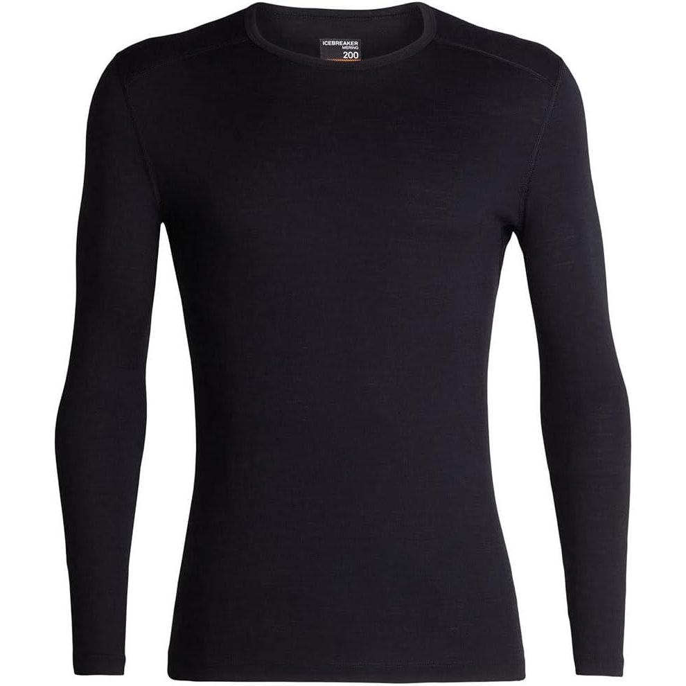 image:imageIcebreaker Merino Mens 200 Oasis Long Sleeve Crew ShirtBlack Stripe