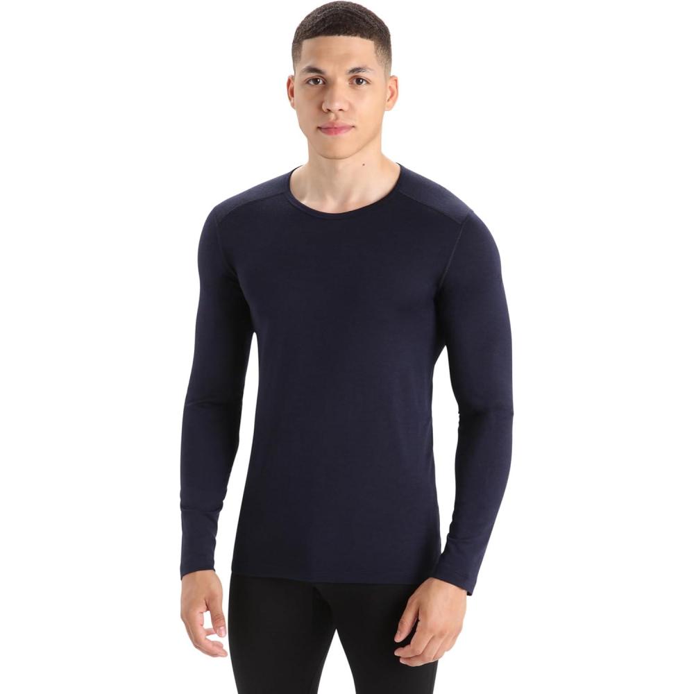 image:imageIcebreaker Merino Mens 200 Oasis Long Sleeve Crew ShirtMidnight Navy