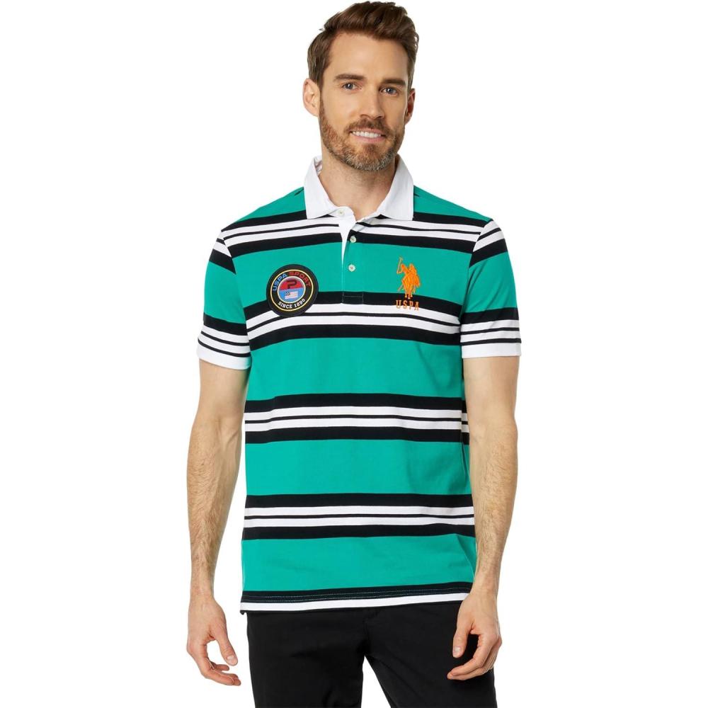 image:imageJERSEY PRINTED POLO SHIRTDeep Green