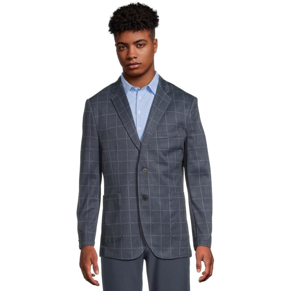 image:imageJohnston amp Murphy Mens Unlined Plaid BlazerNavy Plaid