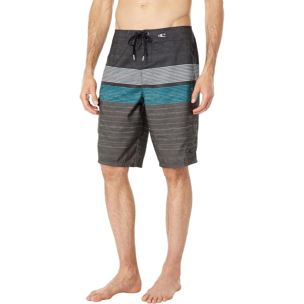 image:imageONEILL Mens 21 Inch Geo Print Boardshorts Water Resistant Swim Trunks for Men with Quick Dry Stretch Fabric and PocketsBlack 1