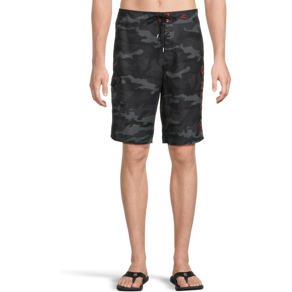 image:imageONEILL Mens 21 Inch Geo Print Boardshorts  Water Resistant Swim Trunks for Men with Quick Dry Stretch Fabric and PocketsBlack Camo  Santa Cruz Printed 20