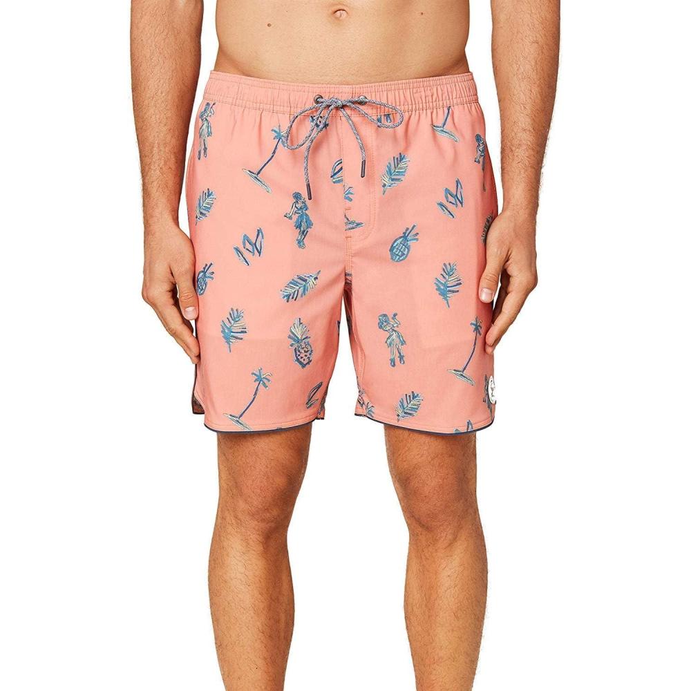 image:imageONeill Mens Lennox Hermosa Solid Volley 17 BoardshortsCantaloupe White Out
