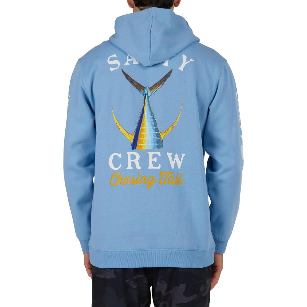 image:imageSalty Crew Mens Tailed Hood Fleece  Mens Fashion Casual Long Sleeve Hoodie Cotton  Lifestyle Beach ApparelMarine Blue