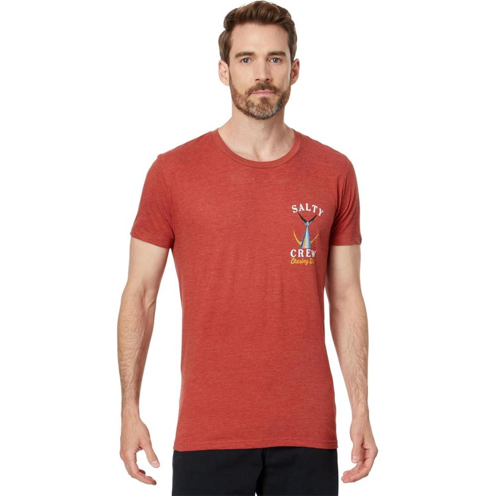 image:imageSalty Crew Tailed SS Tee Mens Fashion Casual Short Sleeve TShirt Cotton Regular Fit Lifestyle Beach ApparelSalmon Heather