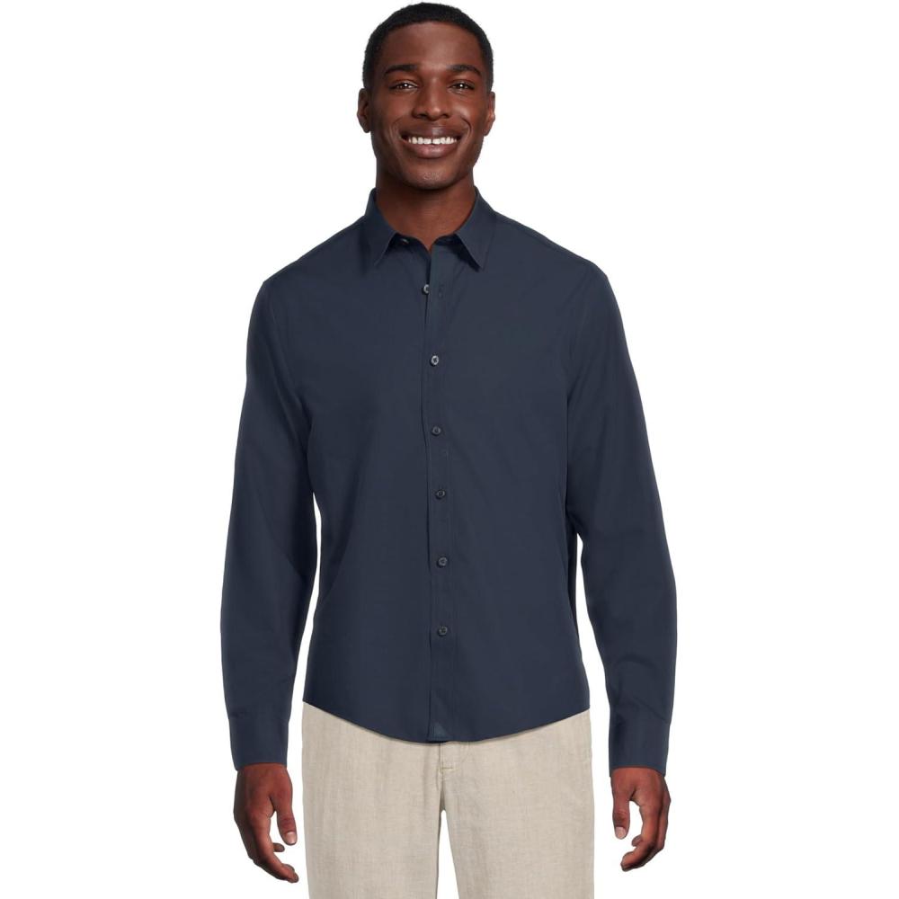 image:imageUNTUCKit Mens Wrinkle Free Castello ShirtNavy