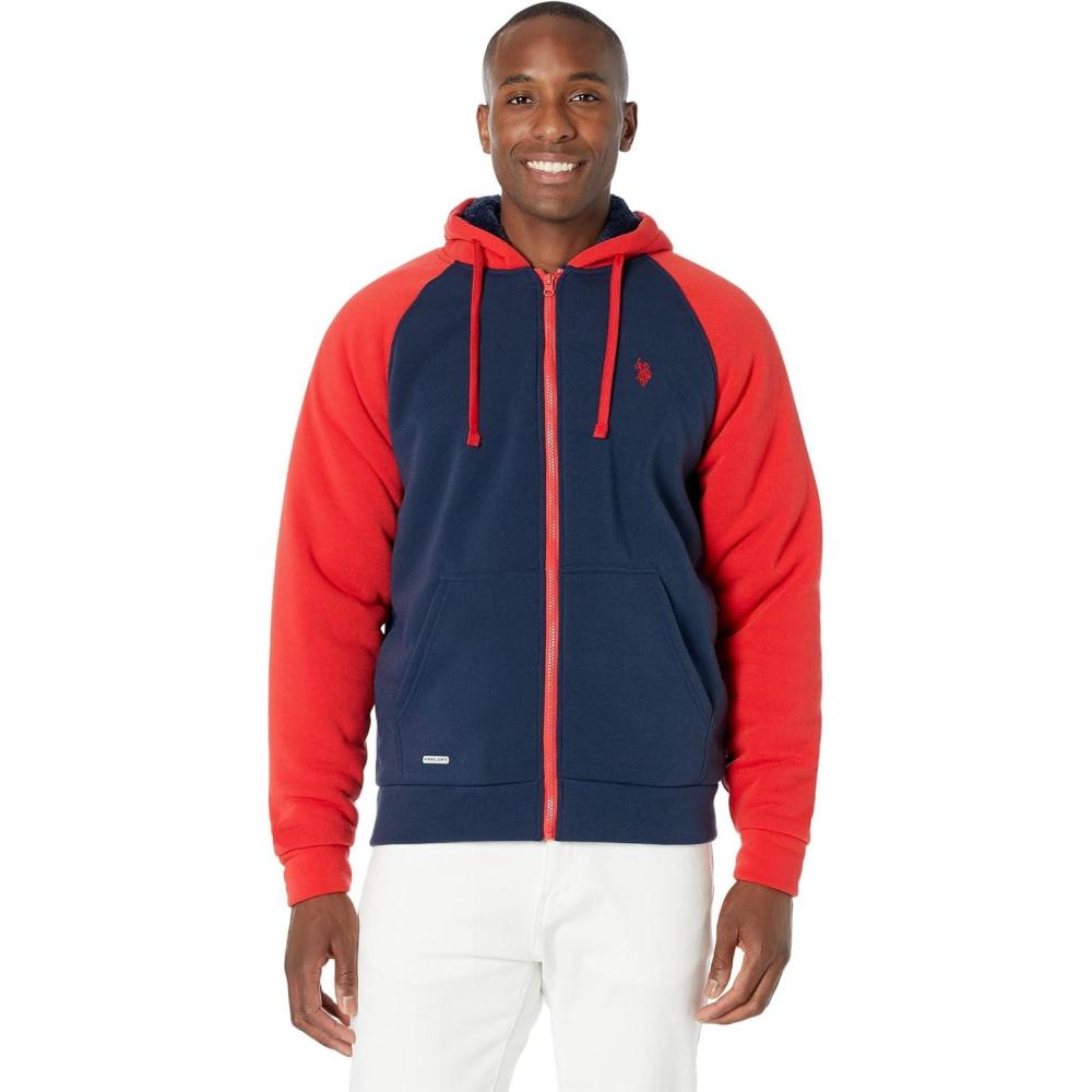 image:imageUS POLO ASSN ColorBlock Raglan HoodieEngine Red
