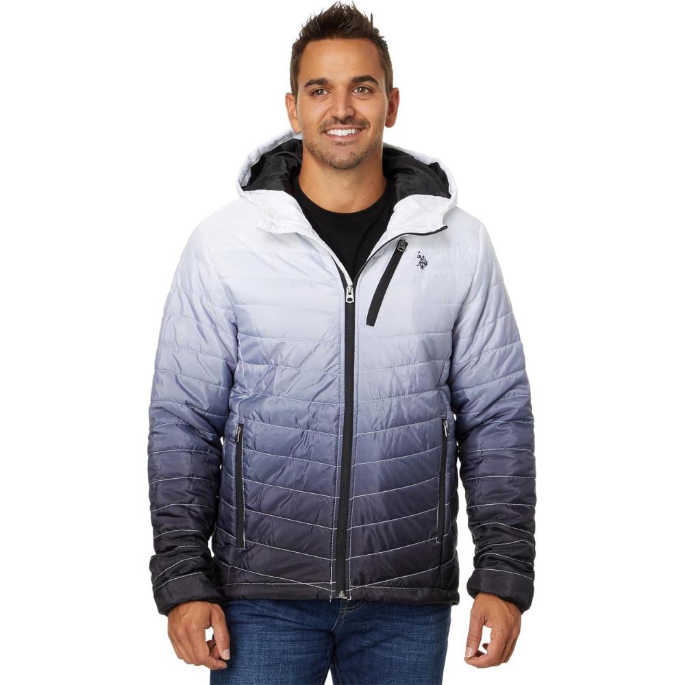 image:imageUS POLO ASSN Mens Dip Dyed Chevron PufferBlack