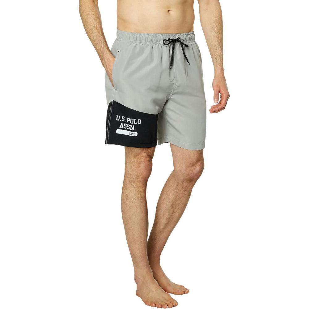image:imageUS POLO ASSN USPA ColorBlock Swim ShortsVapor Gray