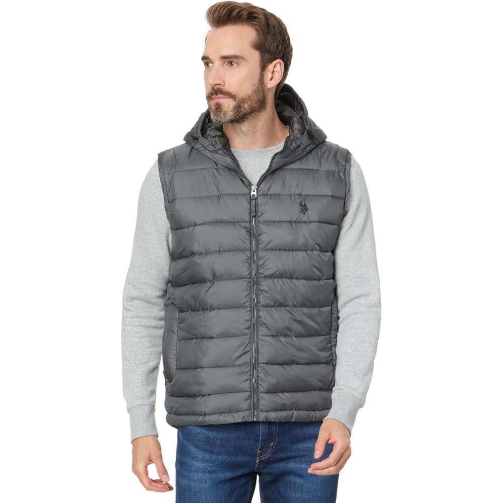 image:imageUS POLO ASSN womens Uspa Channel Hooded Puffer VestCastle Rock