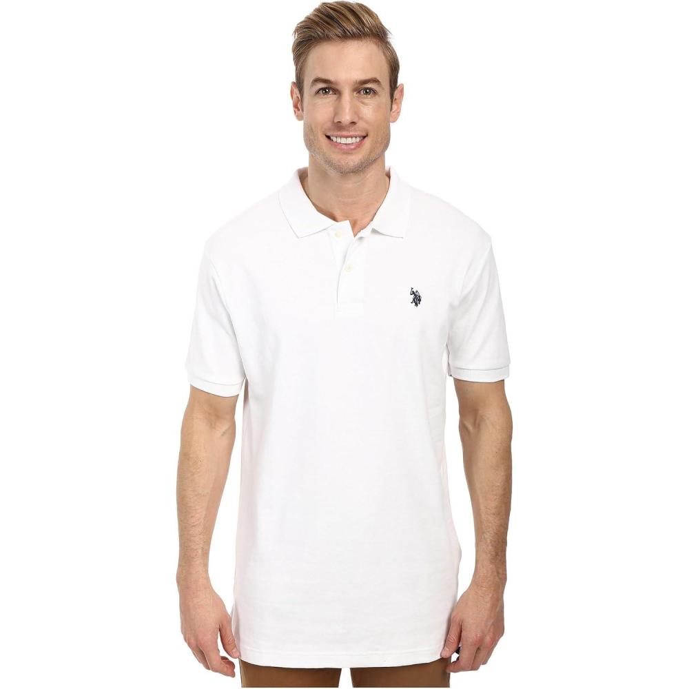 image:imageUS Polo Assn Mens Solid Short Sleeve Interlock Polo Shirt Golf Shirts for Men Business Casual PolosWhite