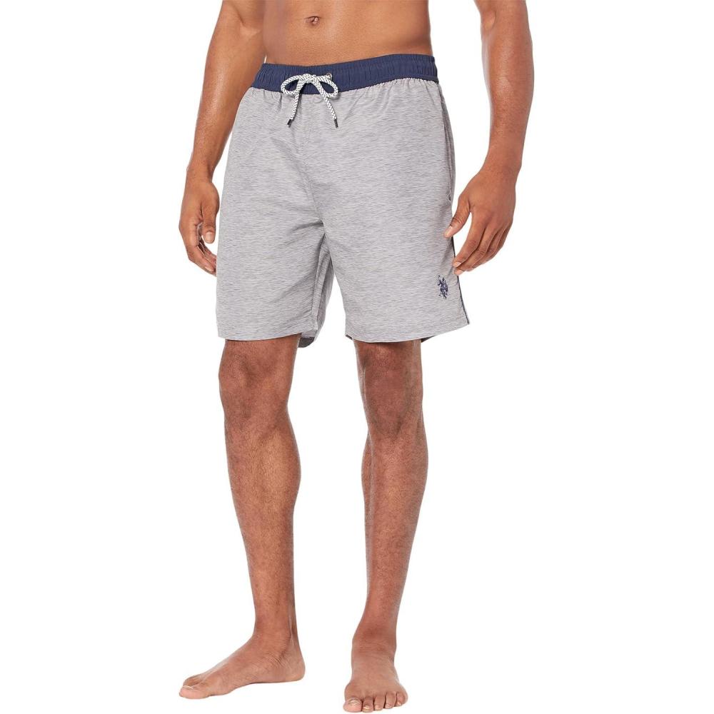 image:imageUS Polo Assn USPA Contrast Waistband Swim ShortsHeather Gray