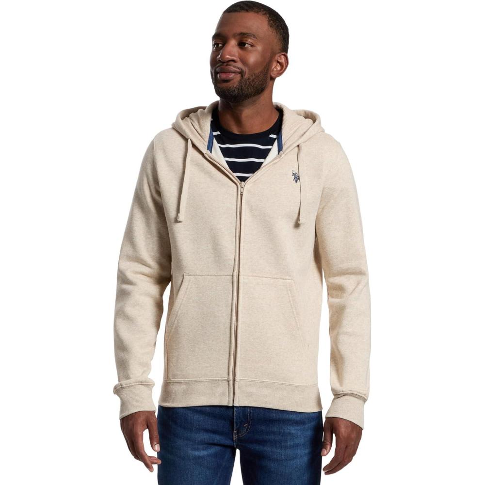 image:imageUS Polo Assn mens Long Sleeve Full Zip HoodieSourdough Heather