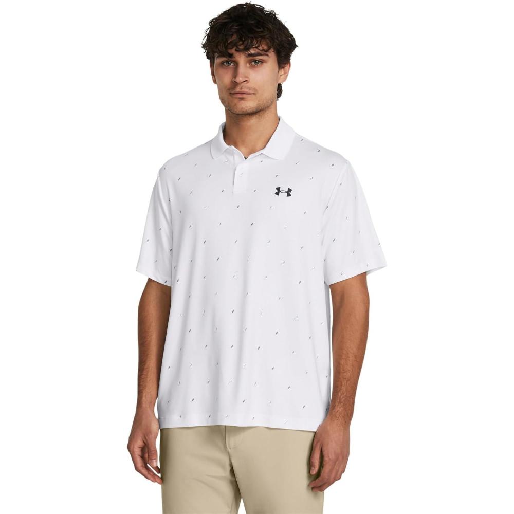 image:imageUnder Armour UnisexAdult Mens Ua Matchplay Stripe PoloWhite Black