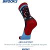 Brooks Ghost Crew Socks I Performance Running Cushioned Socks with Arch Support for Men & Women(Navy/Run Merry 23)