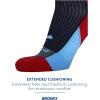 Brooks Ghost Crew Socks I Performance Running Cushioned Socks with Arch Support for Men & Women(Navy/Run Merry 23)