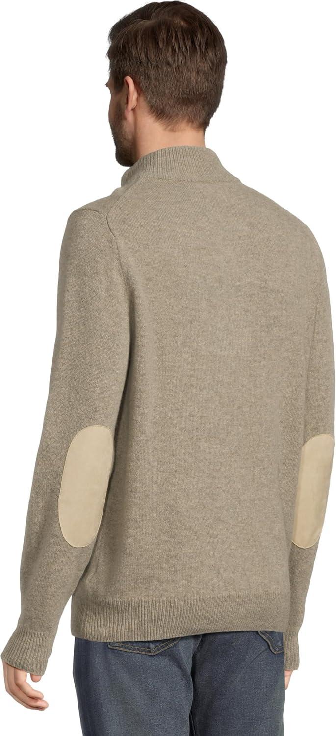 image:imageBarbour Patch Mens HalfZip 100 Wool Elbow Patches Sweater XXLarge