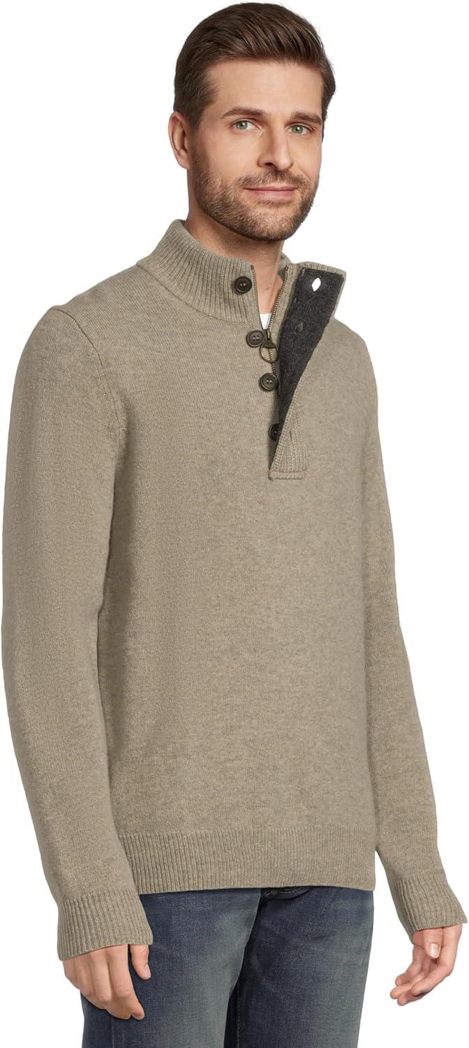 image:imageBarbour Patch Mens HalfZip 100 Wool Elbow Patches Sweater XXLarge