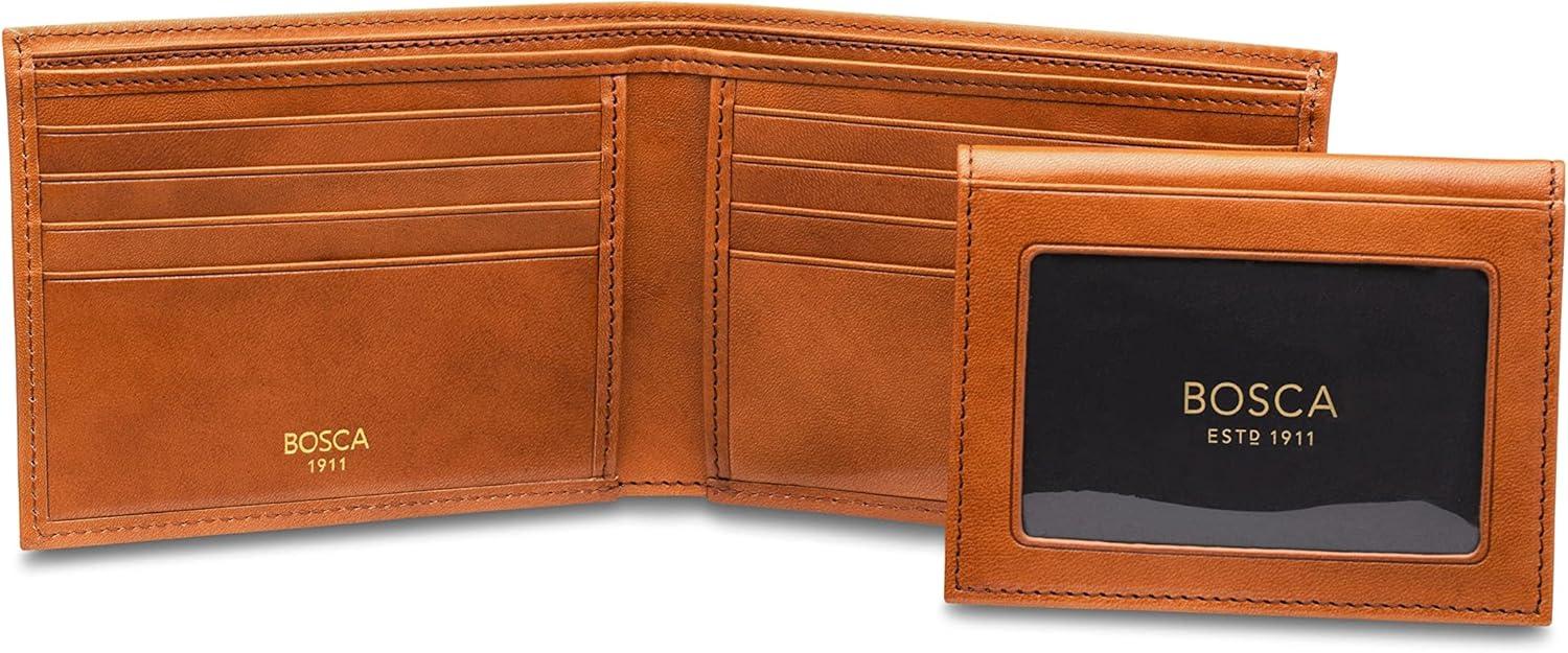 image:imageBosca Mens Leather Wallet with Removable ID Passcase Bifold Wallet for Men With 8 Card Slots Premium HandStained Leather With Gift Packaging BlackSaddle