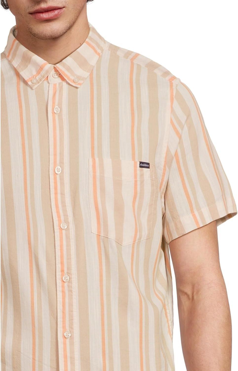 image:imageChubbies Mens The Ice Cream Social Resort Weave Friday ShirtLight Khaki Striped Predominate
