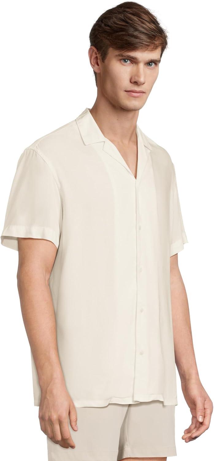 image:imageChubbies Mens The Ivory Lotus Rayon Sunday ShirtOff White Solid