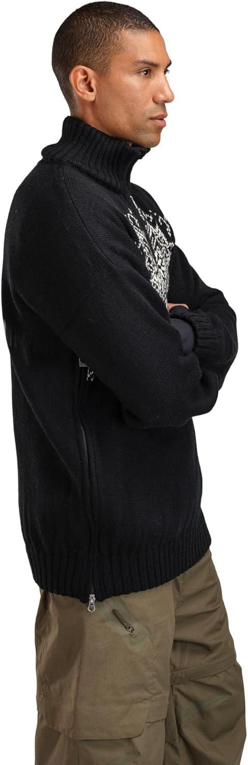 image:imageDale of Norway Roset Windproof Wool Sweater for Men Pure Wool PulloverBlack Offwhite