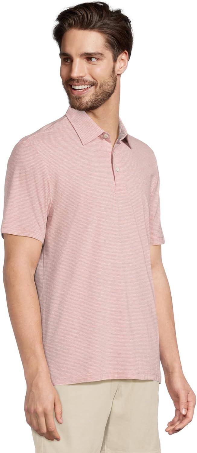 image:imageFaherty Mens Short Sleeve Movement PoloRose Madaket Stripe