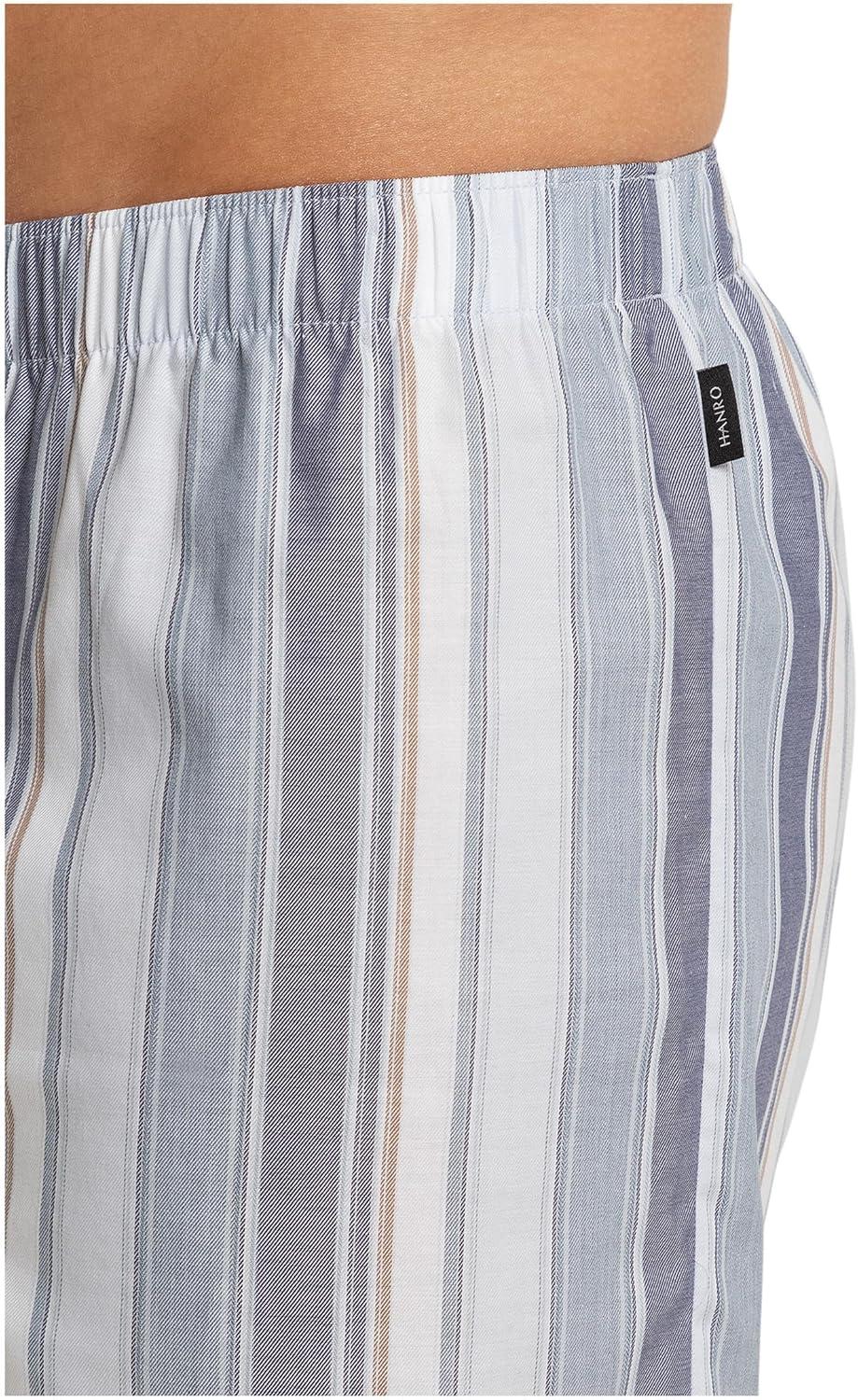 image:imageHANRO Mens Fancy Woven BoxerSmokey Blue Stripes