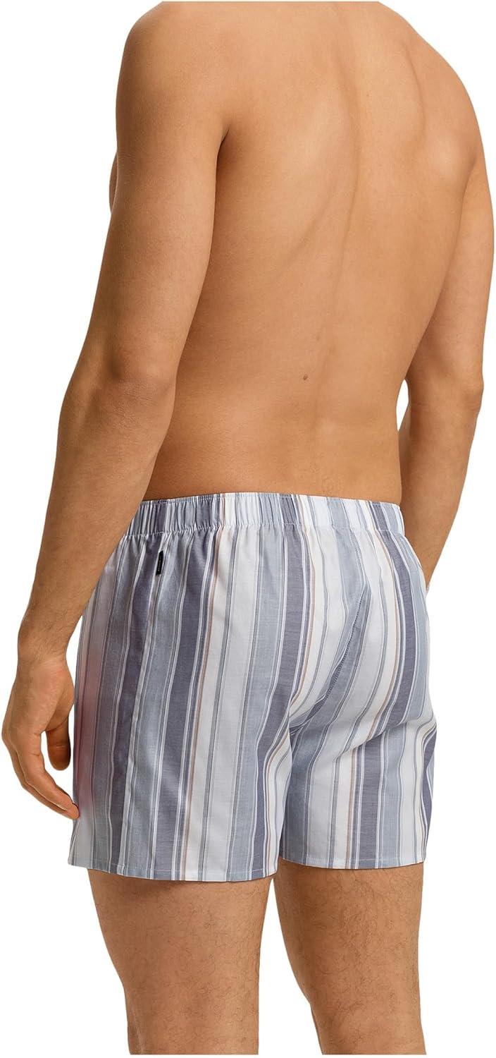 image:imageHANRO Mens Fancy Woven BoxerSmokey Blue Stripes