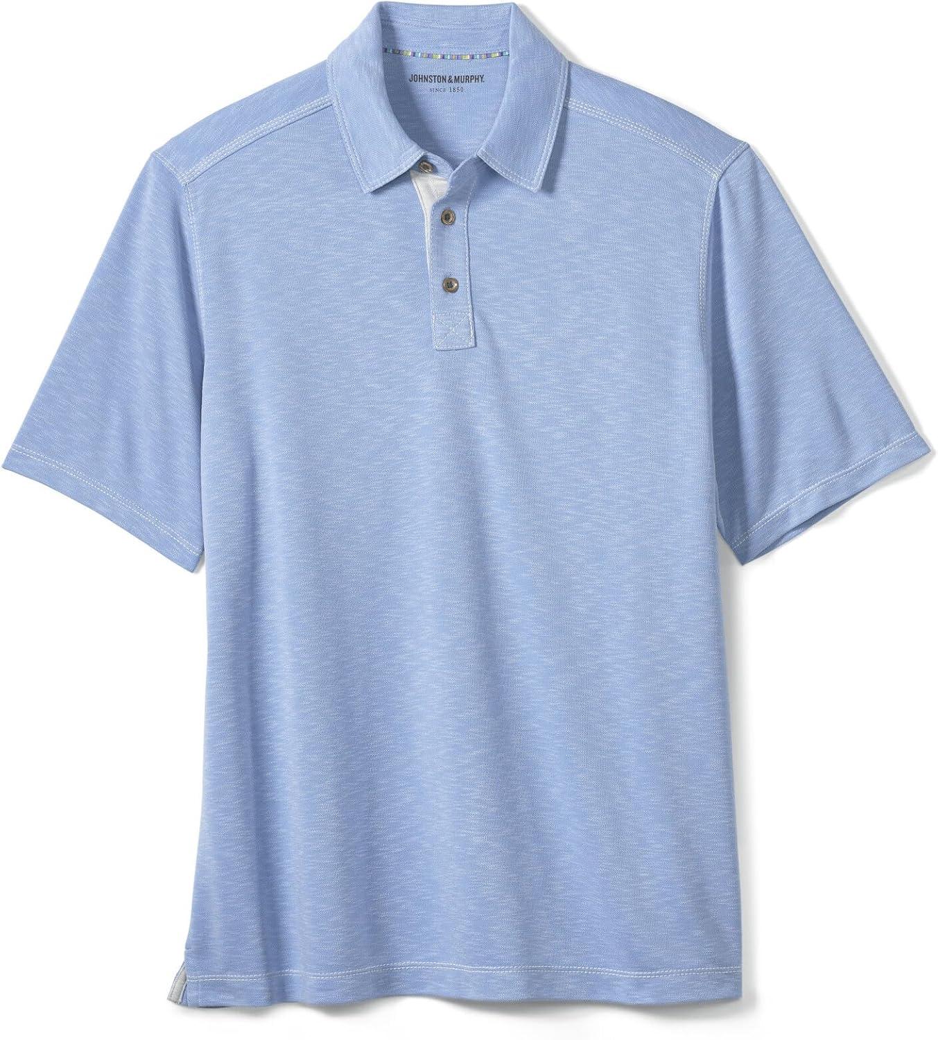 image:imageJohnston amp Murphy Mens Vintage Slub PoloLight Blue