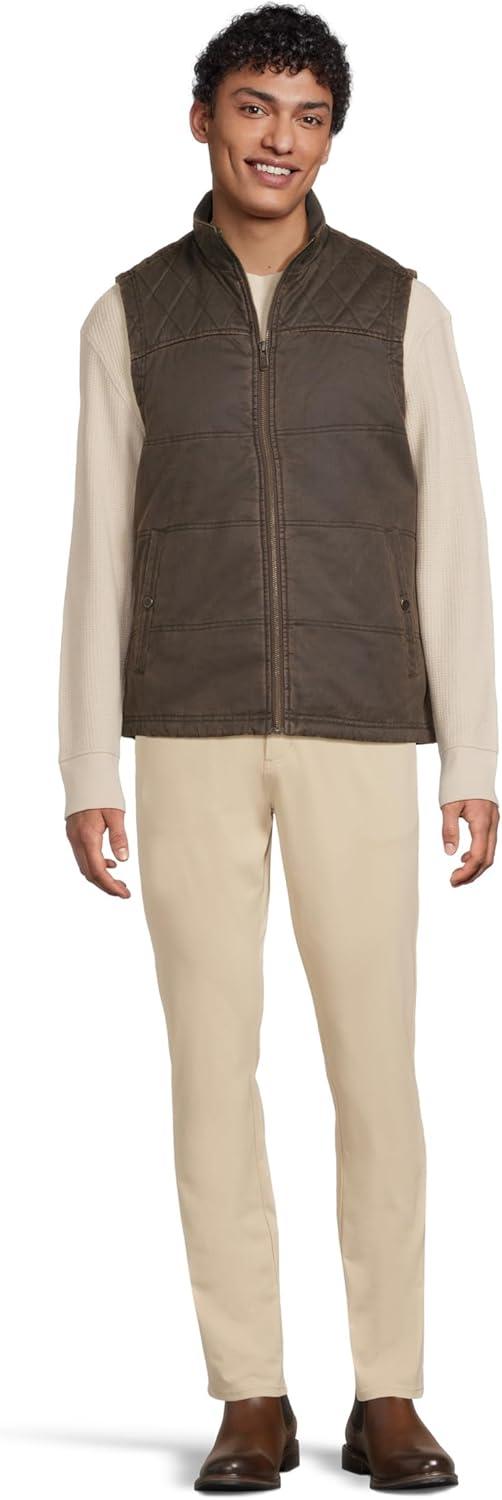 image:imageJohnston amp Murphy mens Antique Cotton Channel Quilted VestBrown