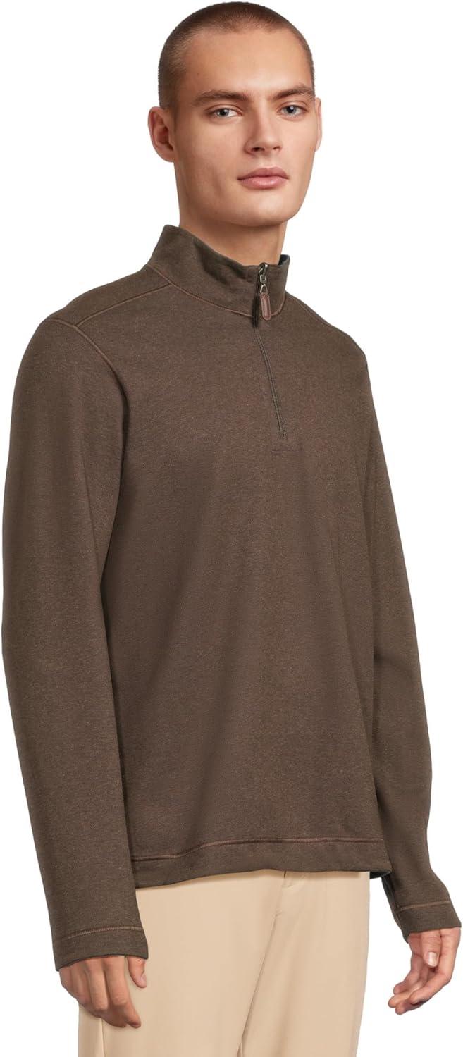 image:imageJohnston amp Murphy mens Reversible Solid QuarterzipBrownBlue