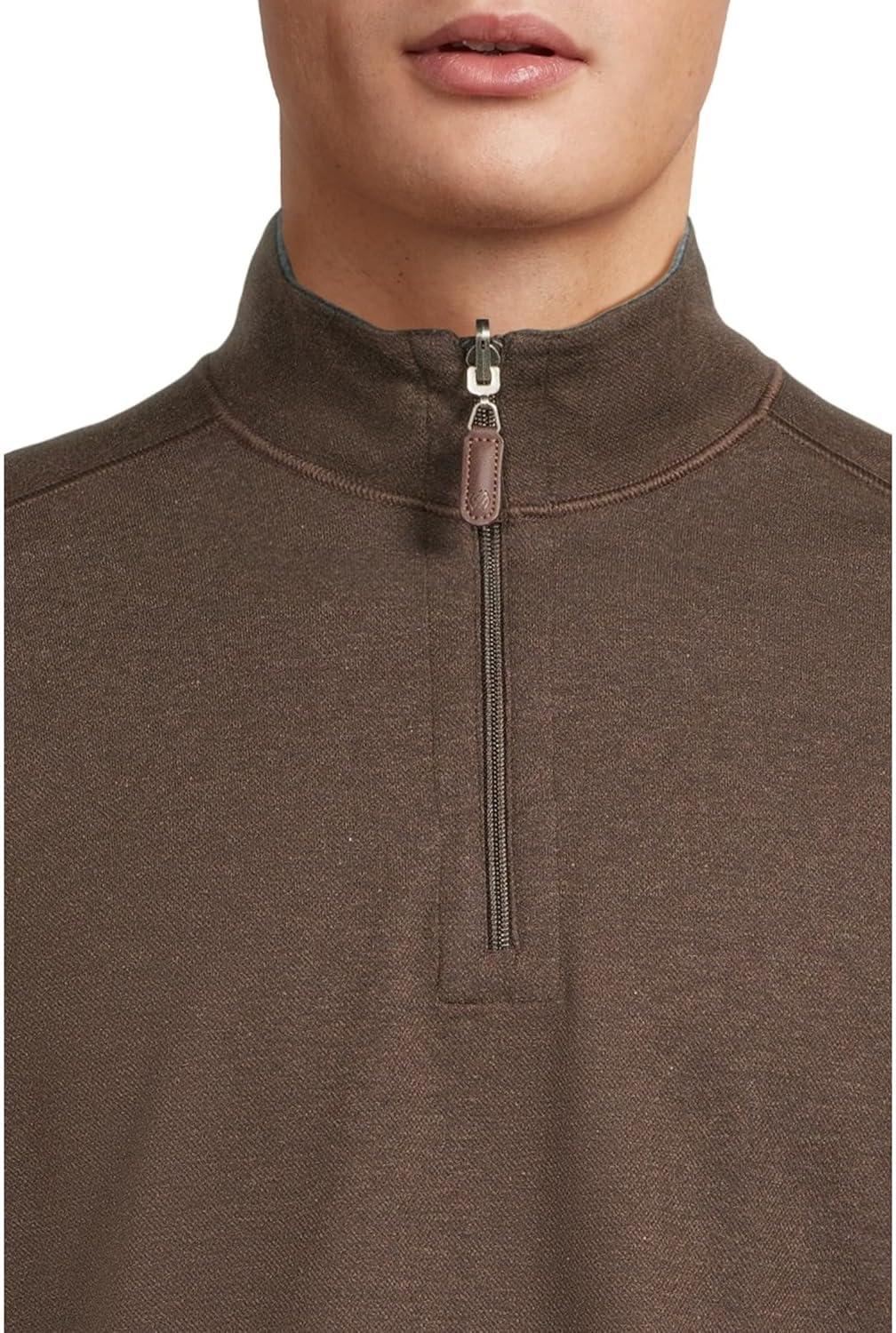 image:imageJohnston amp Murphy mens Reversible Solid QuarterzipBrownBlue